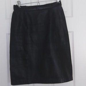 Express Black 100% Leather Pencil Skirt Vintage